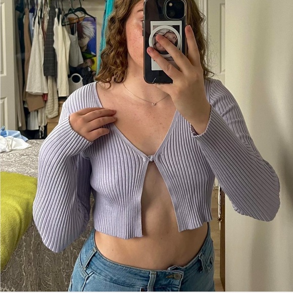 🌵4/$20 Rib-Knit Crop Cardigan - Picture 1 of 7